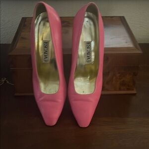 Vintage Escada Pink Heels Elegant Suede Design